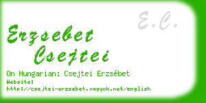 erzsebet csejtei business card